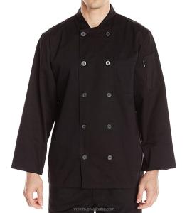 Quality Long Sleeve Chef Uniform Tops Black Color OEM Service For Hotel Restaurant wholesale