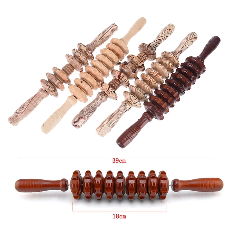 39CM 18CM SGS Wooden Massage Roller Stick For Body Acupuncture