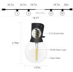 2700K LED String Bulb G40 1W Vintage Bulbs Christmas Bulb Lights Outdoor