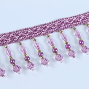 Quality Handmade fashionable chain beads lace tassels fringes for curtain/sofa/pillow decoration wholesale
