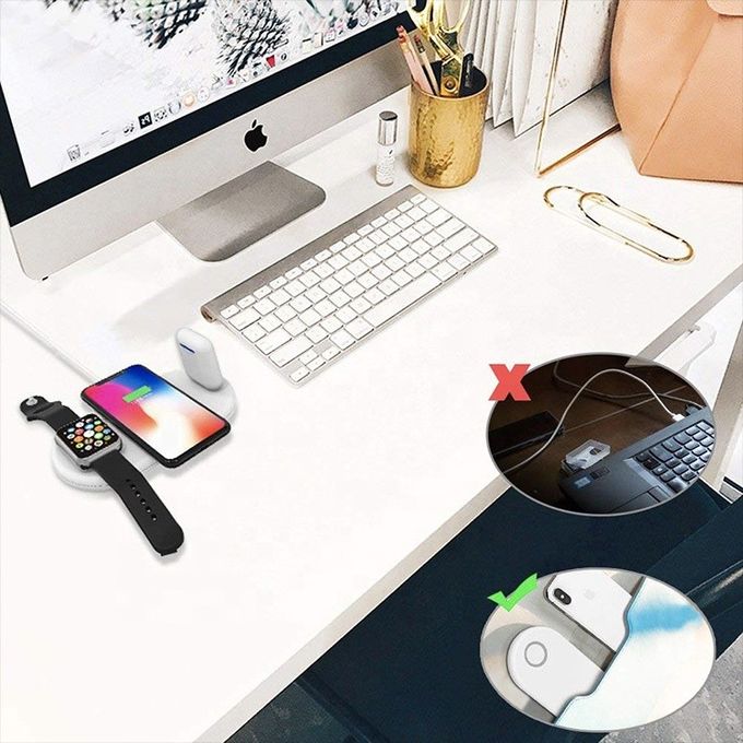 Ultra Slim ABS 10W Qi 3 In 1 Fast Wireless Charger