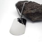 Men's Titanium Stainless Steel Dog Tag Necklace with 20 Inches or 24 Inches