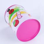 Full Color Printed Round Tin Money Box Metal Tinplate Material Lock Attached
