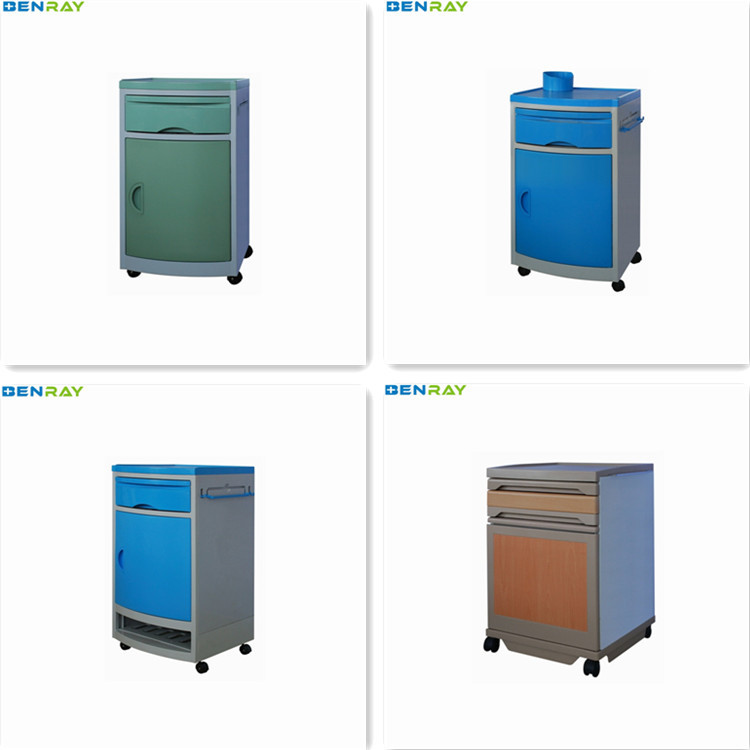Hospital Medical Bed Side Cabinet Locker With Towel Hanger