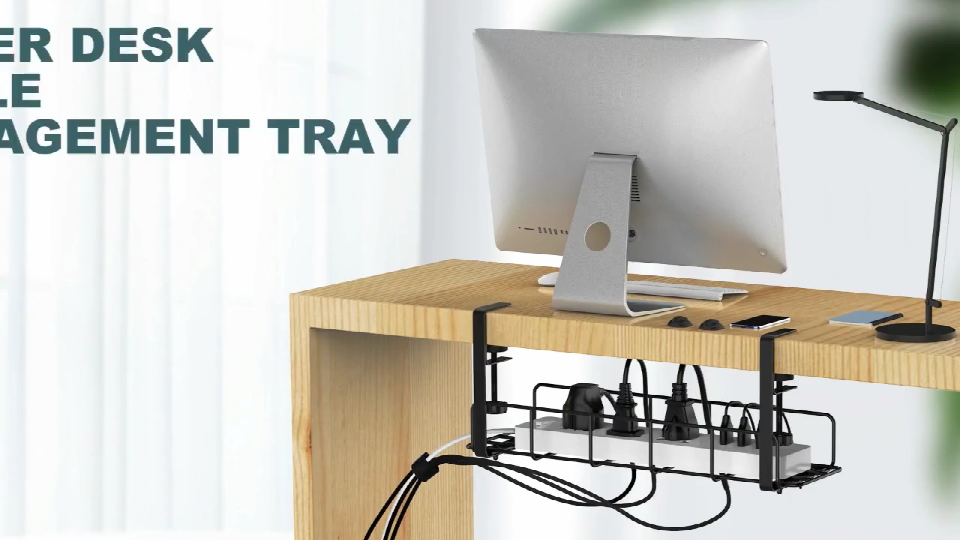 Organize Cables and Power Strips with Our Sustainable Under Desk Cable Duct Wire Basket