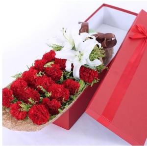 Quality Flower Cardboard Gift Packaging Box Red Color Shock Resistant wholesale