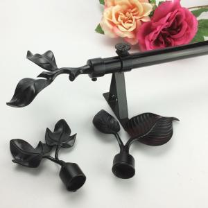 Quality Matte Black Stainless Steel Leaf Pipe Curtain Rods wholesale