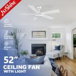 52 Inch Smart Home WiFi-Enabled Ceiling Fan With Lights Silent DC Motor
