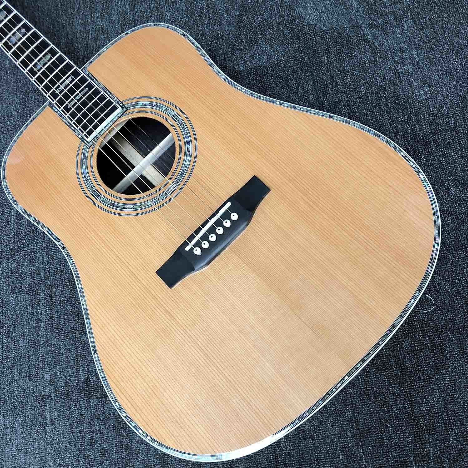 Custom AAAA All Solid Cedar Wood Dreadnought 41" Professional Customized Acoustic Guitar with Tuner Made in Taiwan