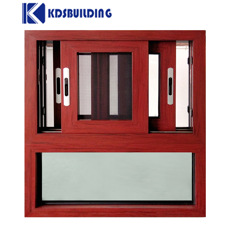 Modern Design Double Leaf Aluminium Sliding Window Models With Mosquito Net For Residential