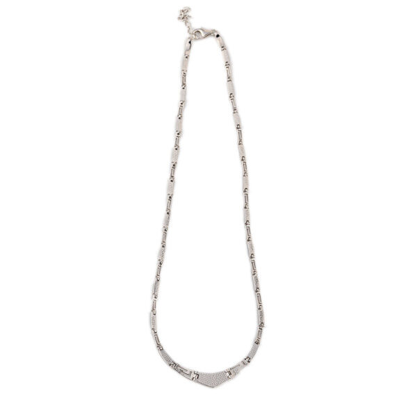 925 With Sterling Silver Greek Unique Pattern Designs Bule Opal Meander Round Necklace