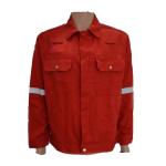 210gsm Twill Red Fire Resistant Jackets En11611 Cvc FR 100 Cotton Hi Vis Fr
