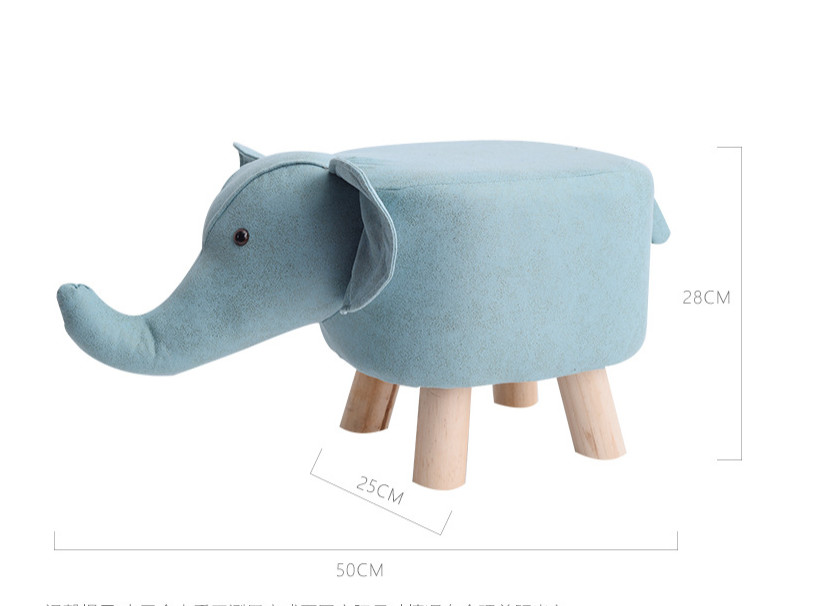 Solid Wood Children's Cartoon Household Shoe Stool 50X25X28cm