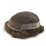 Mens Toupee French Lace Front Hairpiece Poly Skin PU Hair System Replacement OCT