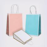 Food Snacks Packaging Hand Length Handle Custom Printed Biodegradable Kraft