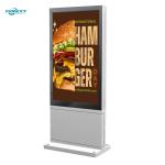 32 inch Silver AD Board Outdoor Fanless Vertical Digital Totem