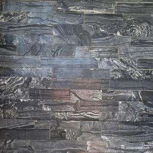 Quality Lightweight Black Vein Cultured Marble Stone Rock Style For Wall Decoration wholesale