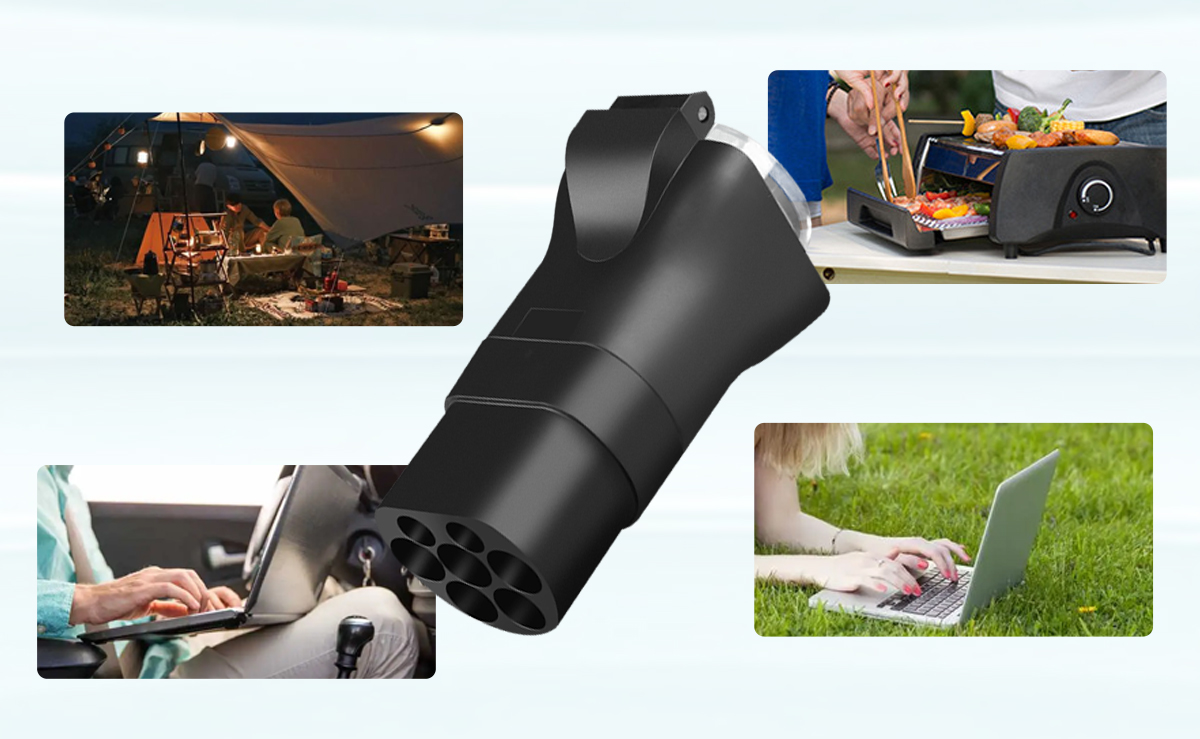GBT V2L 3.5KW Portable EV Adapter AC Discharger for Vehicle Load Electric Discharge IP 55 GRADE Cable 16A Plug Condition