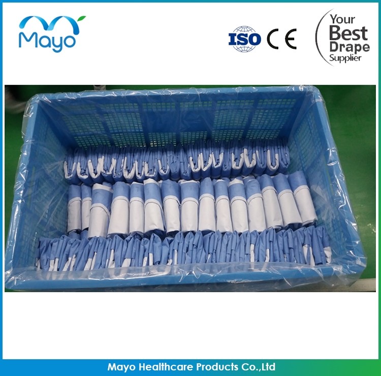 SMS SMMS Surgical Gown Non Woven Blue Disposable Surgical Gowns