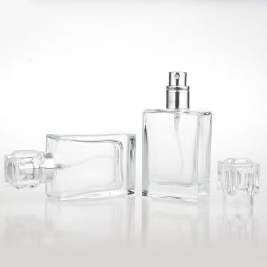 Quality 100ml Clear Square Glass Perfume Spray Pump Bottle Painting Lettering wholesale
