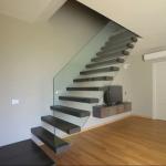 Villa/Department Decorative Staircase Indoor Open Riser Wooden Floating Glass