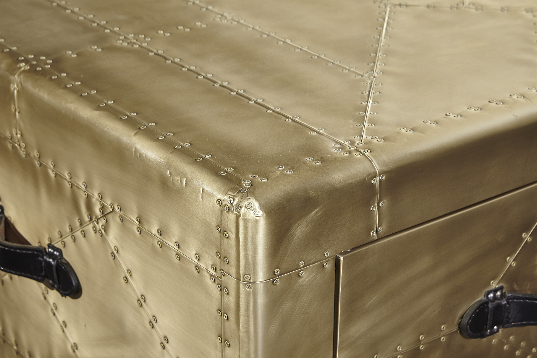 Amerian Antique Style Side Coffee Table Aluminium Sheet 4 Drawers For Home / Office