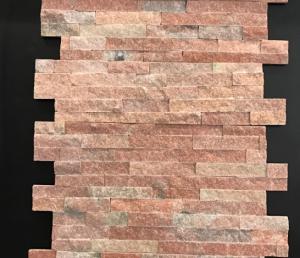 Quality Peach Pink Walkway 150x600mm Cultured Stone Veneer Panels wholesale