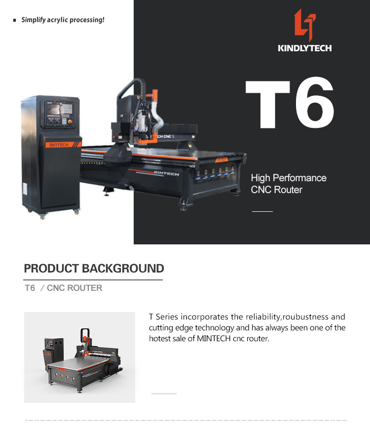 AC380V 9KW Automatic Wood Carving Machine With Spindle Motor