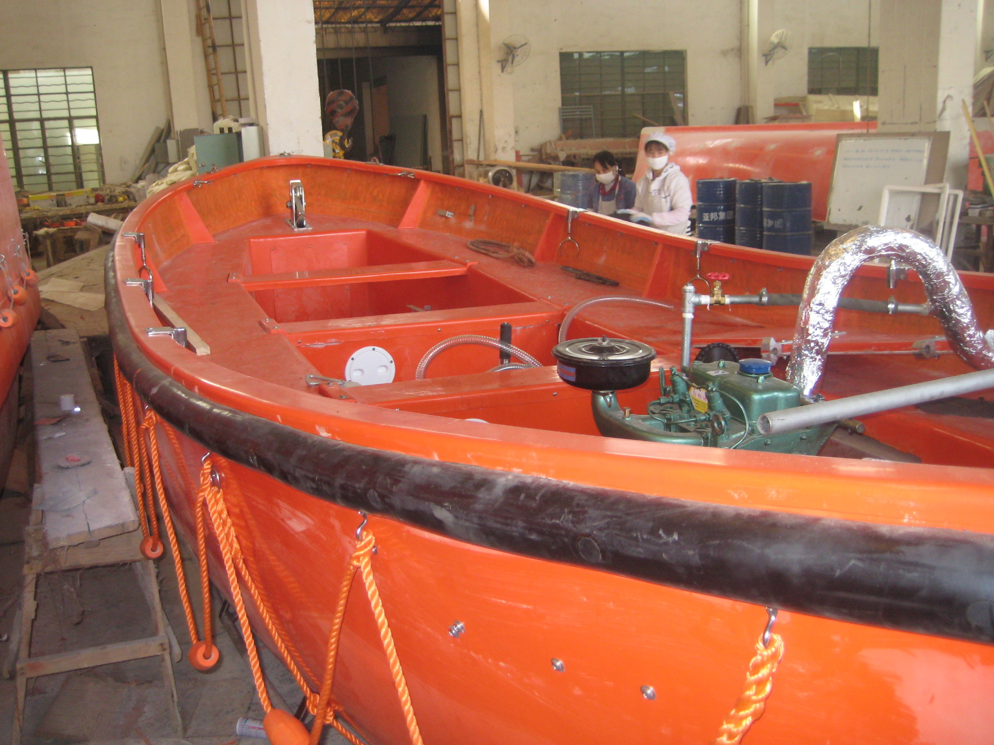 6 - 8 Meters Rescue Boats SOLAS Fiberglass Reinforced Open Type Lifeboats With CCS
