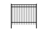 3 Rails Black Steel Fence , Residential Beautiful Metal Security Fencing
