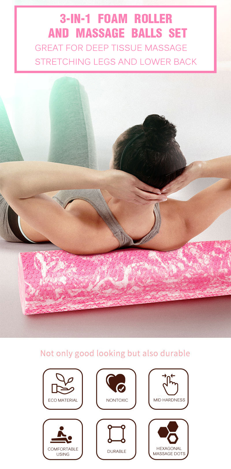 Camouflage Marble EPP Yoga Muscle Massage Foam Roller For Soreness Relieve