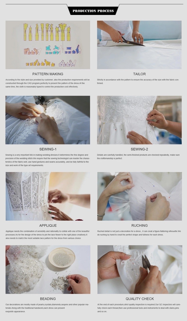 Comfortable Elegant Lady Wedding Dress / Long Tail Lace Bridal Gown