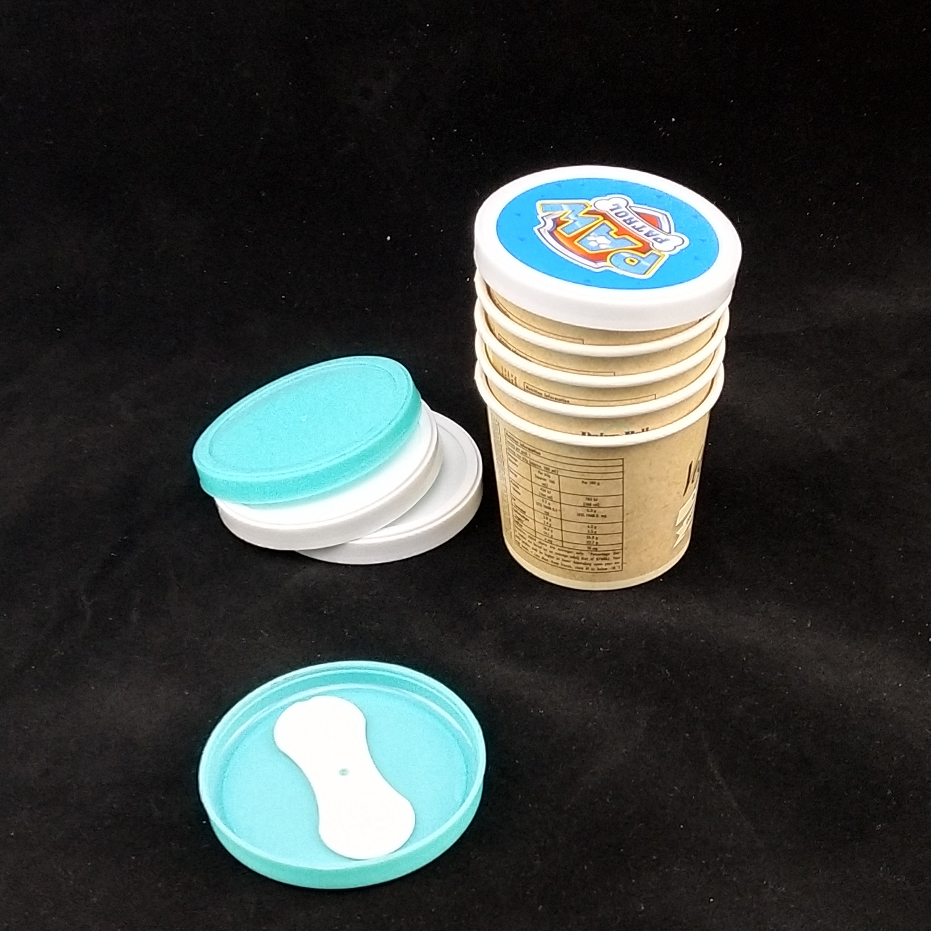 PE Coated Ice Cream Paper Cup With Lid Plastic Spoon Double Wall Packaging