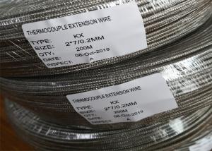 Quality 2x0.5mm 2x0.6mm 2x0.8mm Type E Thermocouple Extension Wire Metal Shield Fiberglass / PFA Insulated wholesale