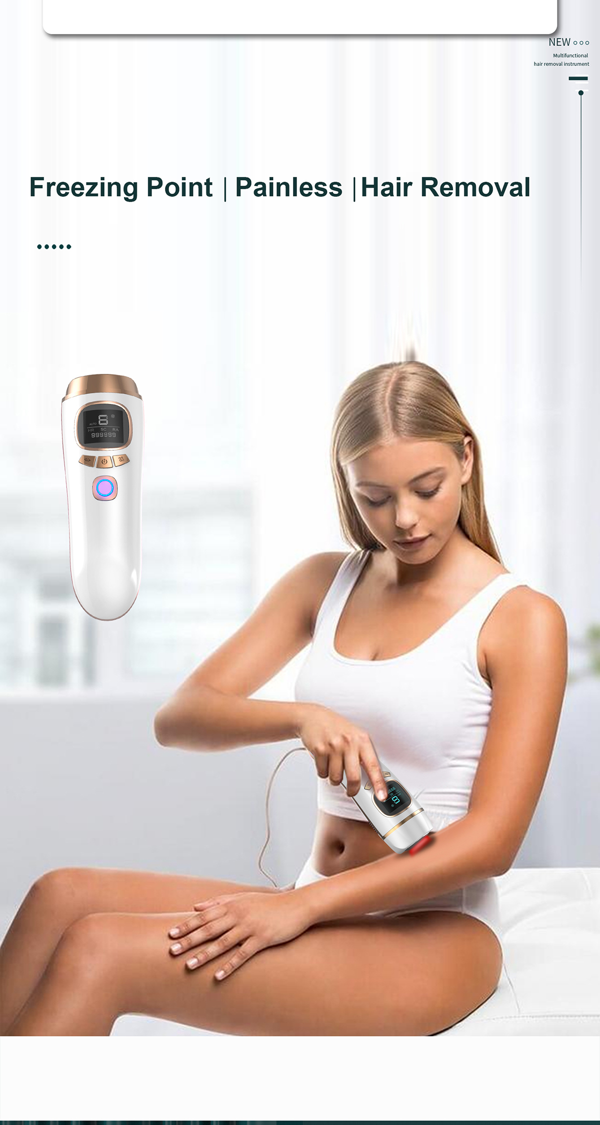 Freezing Point Laser IPL Hair Removal Epilator 990000 Flashes Home Use Portable Ice Cool Painless Hair Remove Device Dep