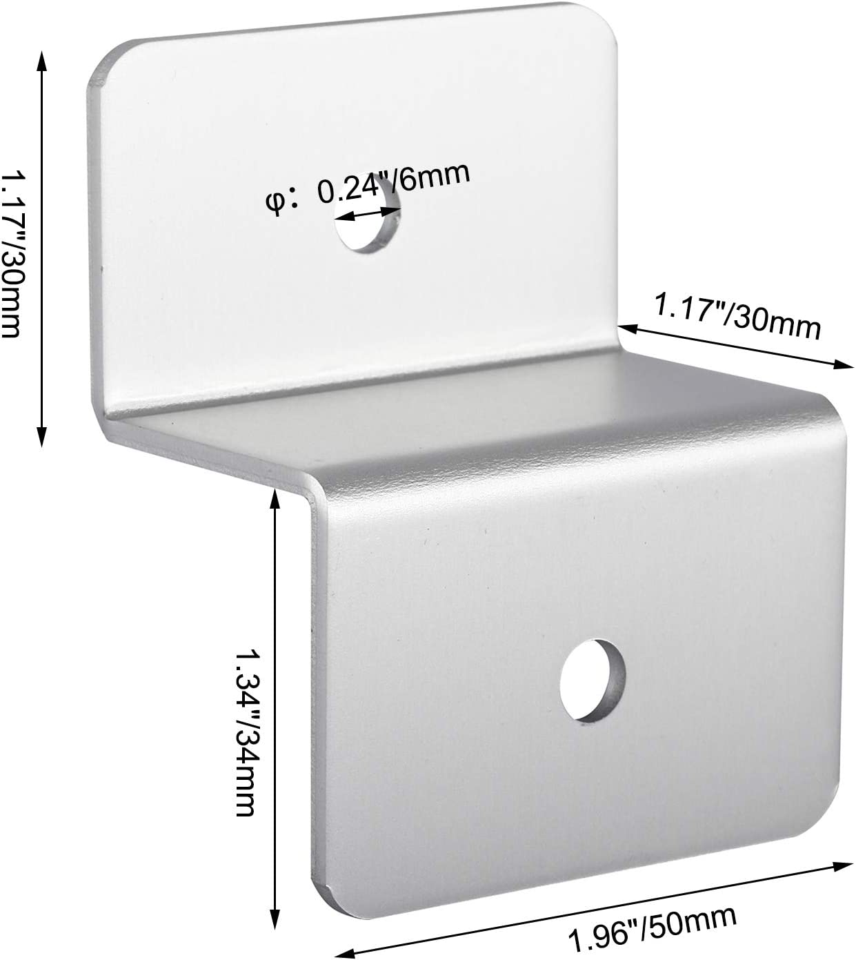 Solar Panel Z Brackets Mounting Set for RV Boat Off Grid Roof Powder Coating 3.94*2.6