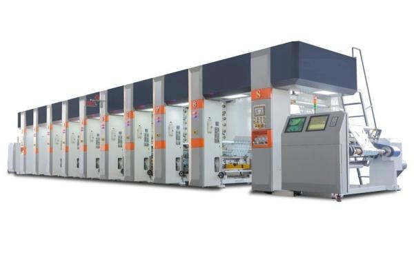 8 Color Rotogravure Printing Machines , Gravure Printing Press Steady Tension