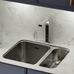 Metal Laminate Glossy Stone Kitchen Cabinets