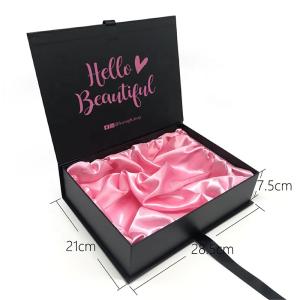 Quality Custom Hair Packaging With Ribbon Black Luxury Wig Packaging Paper Gift Box Unique Hair Extension Packaging wholesale