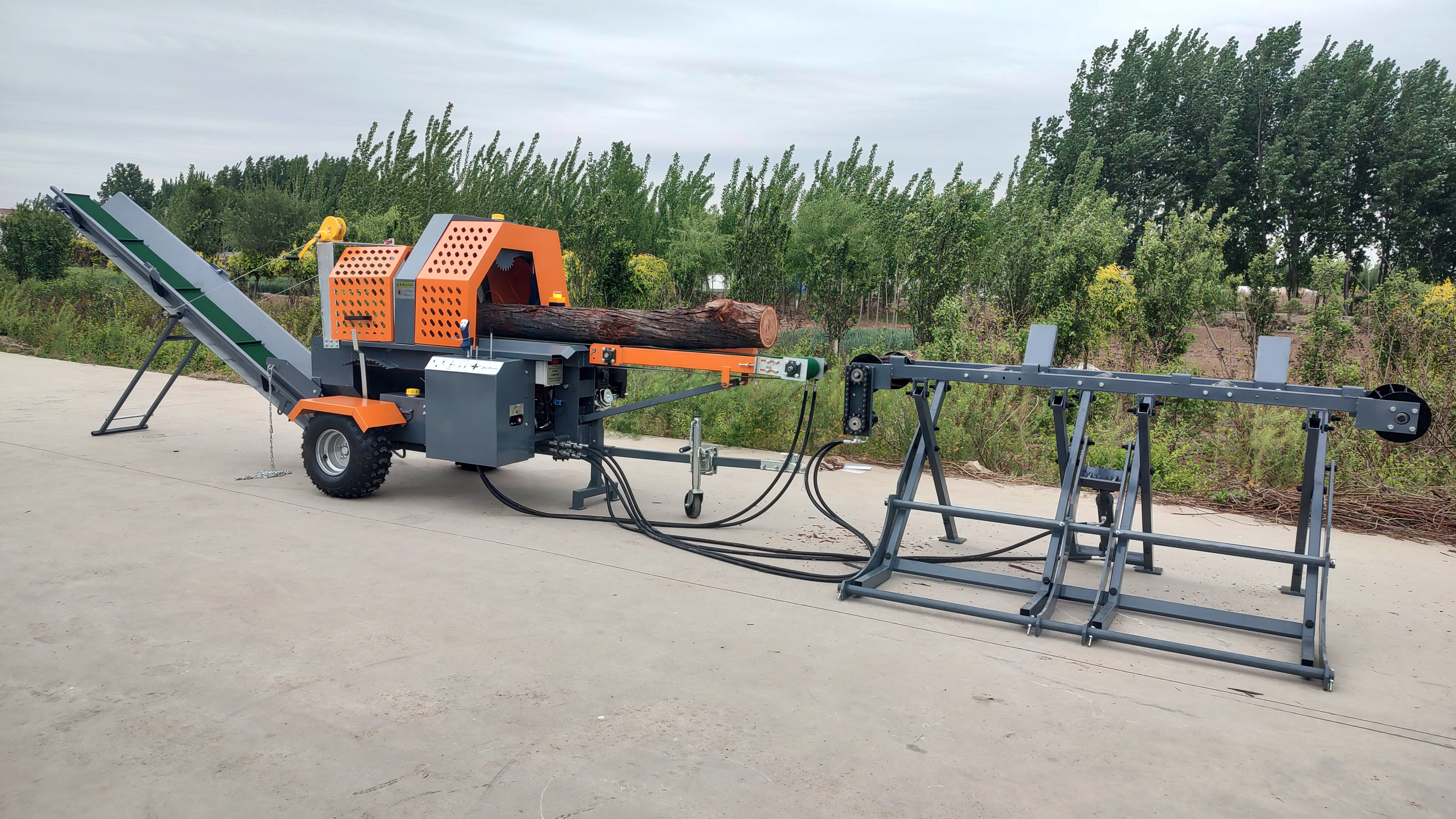 18HP Gasoline Log Splitter And Wood Shredder For Cutting Wood Branch