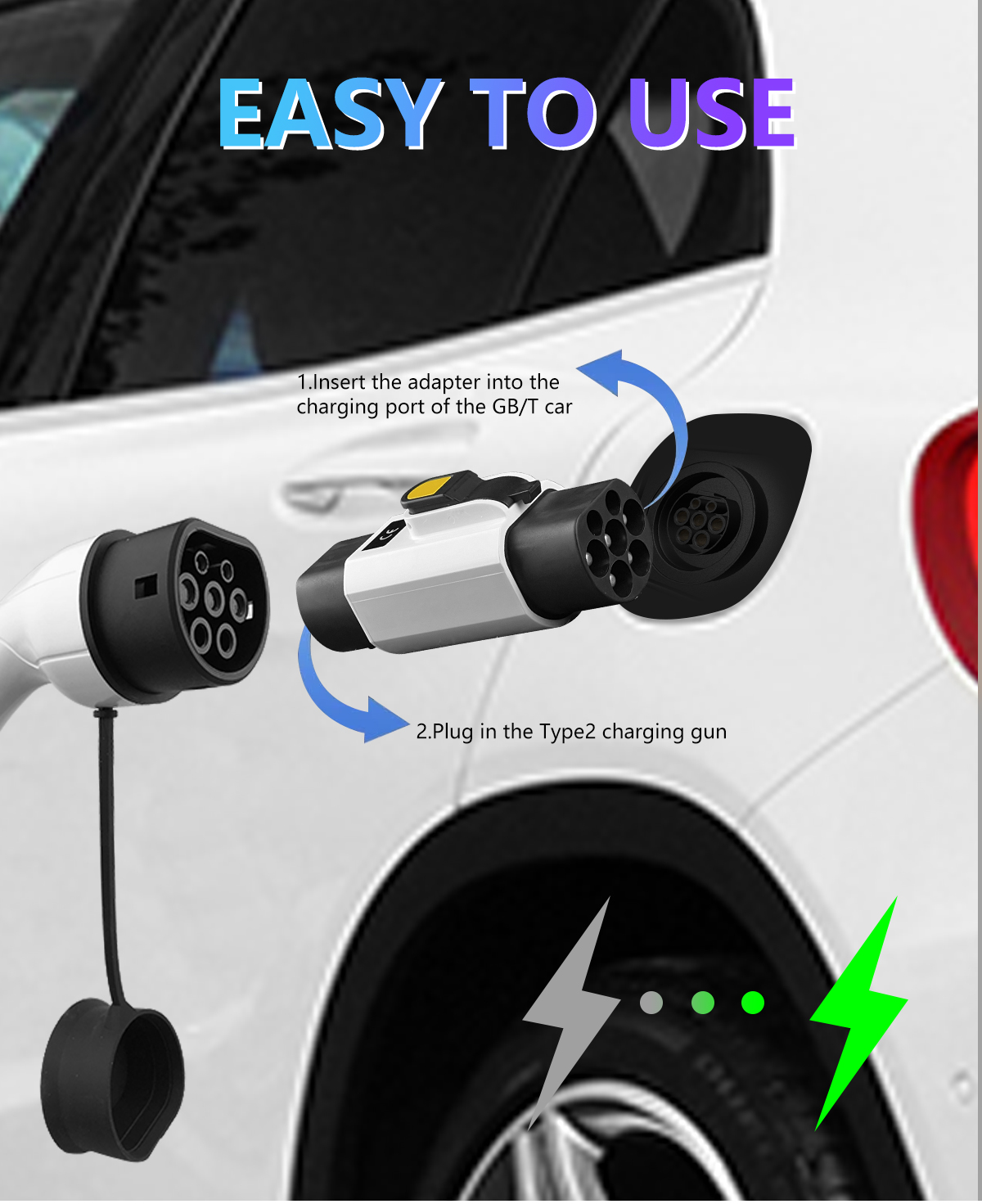 Type2 EV Charger Adapter for Retrofit/Upgrade to GBT Car Adaptor 7kW 22kW Type 2 Charging Pile Purpose Retrofit/Upgrade