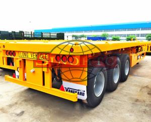 Quality 40 Ton Payload Three Axle Flatbed Semi Trailer 40ft Long 12R22.5 Tubeless Tire wholesale