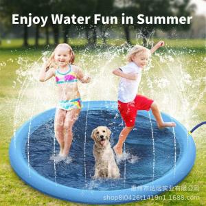Quality Outdoor Foldable Kids Swimming Pool Large Puppy Washing Pet Water Toy PVC Sprinkler Mat wholesale