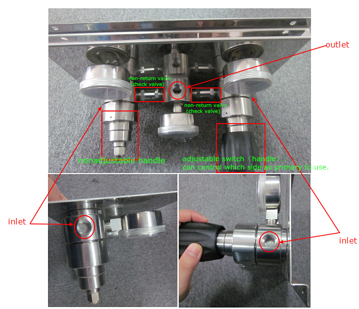 R1100 malaysia ss changeover nitrogen regulators, manual gas panel
