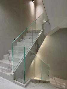 Quality Stainless Steel Curved Tempered Glass Staircase Easy Assemble wholesale