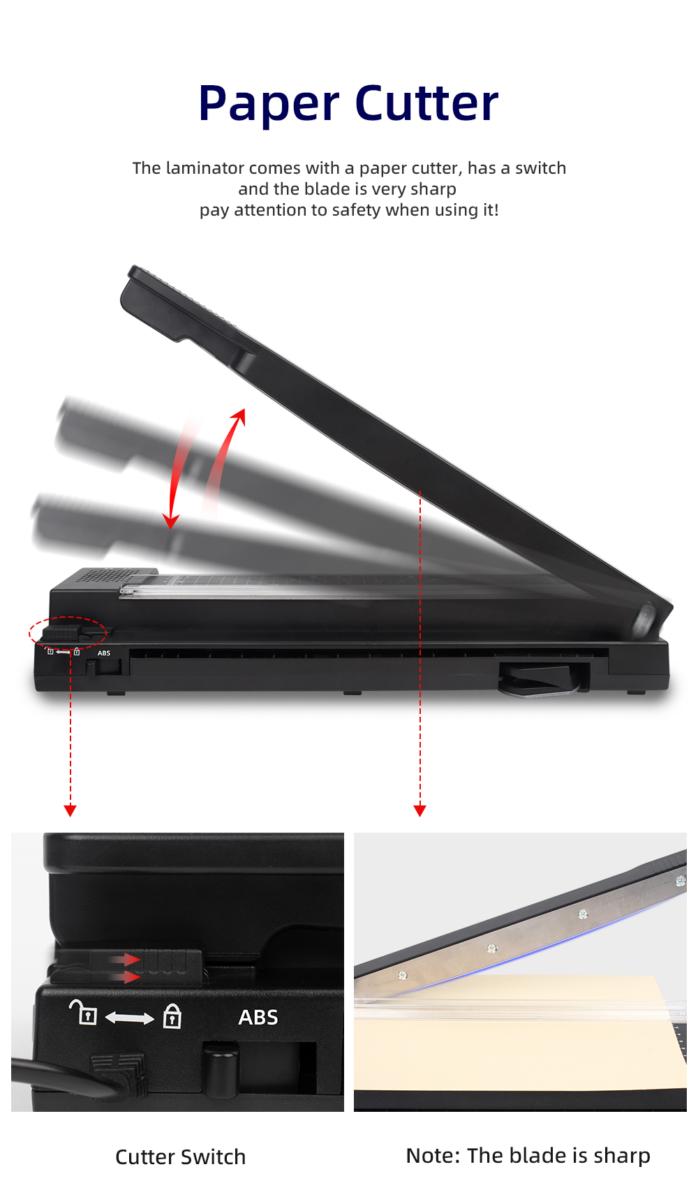 Cold Hot 13 Inch Desktop Laminating Machine 4 in 1 Thermal Laminator With Paper Trimmer Punch Corner Rounder