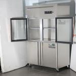 Glass Door Stainless Steel Freezers Double Temperature 220V