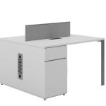 Modern Four-Person Office Desk Contemporary Design Durable MFC Panel Furniture