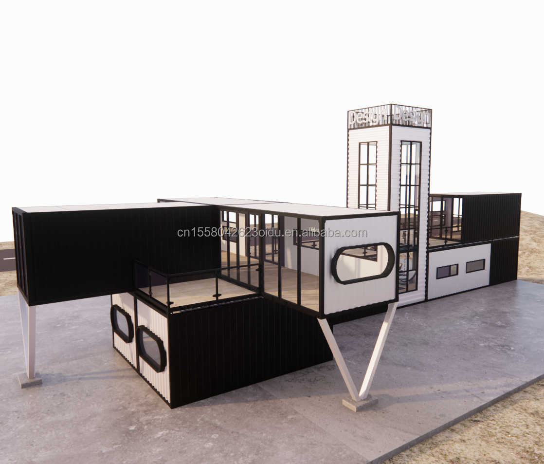 Galvanized Steel Square Tubes Container Shop Shipping Container Portable Shop Container 3D Model Design