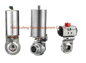 Quality SUS304/316L Sanitary Stainless Steel Pneumatic Butterfly Valve wholesale